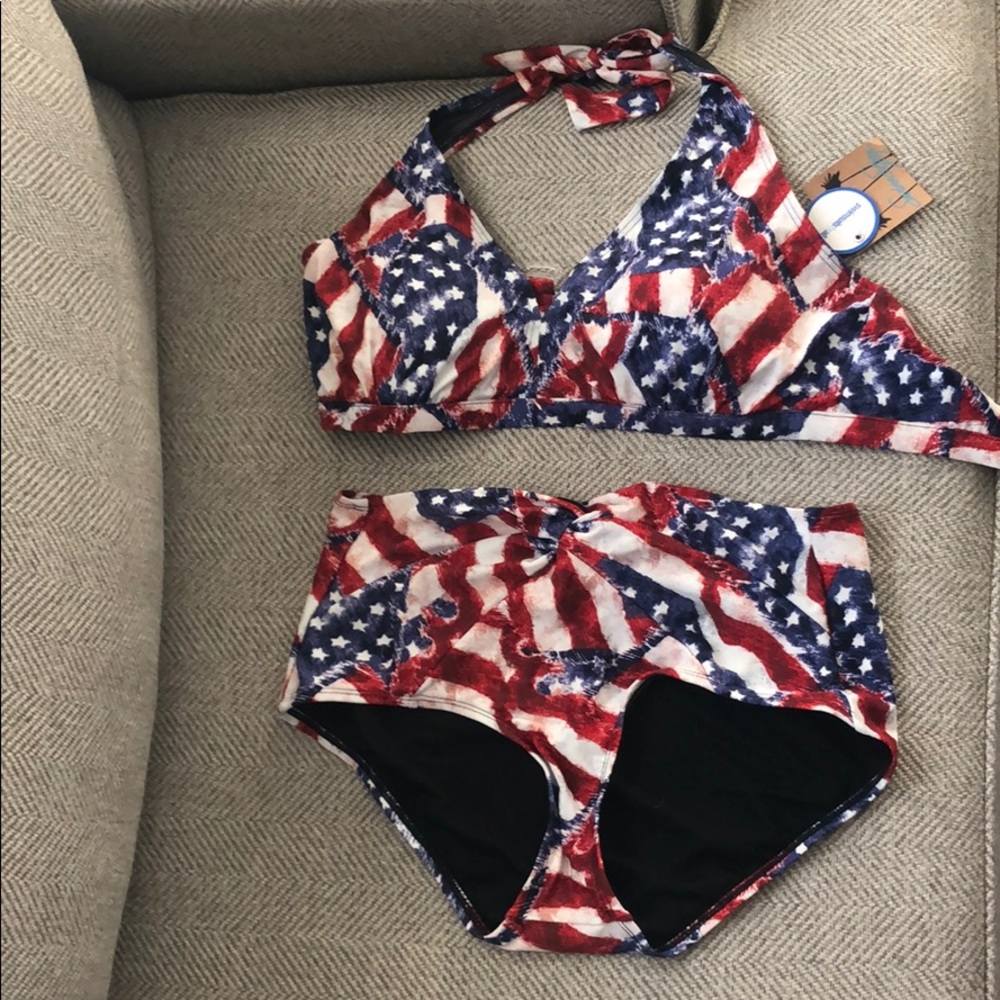 Flag Mid-Rise Bikini